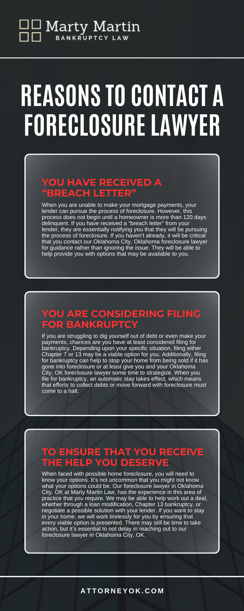 Reasons To Contact A Foreclosure Lawyer Infographic