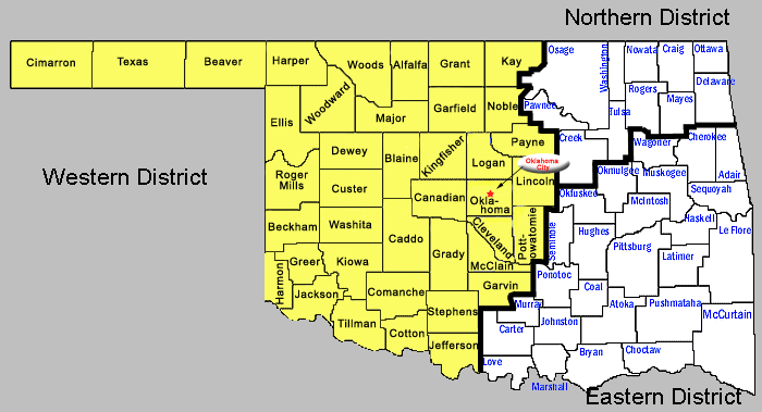 Oklahoma bankruptcy filing map