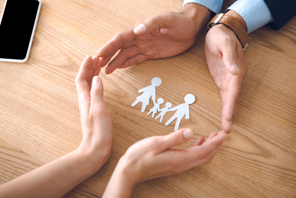 Common Types Of Family Law Cases - couples hands encompassing paper family cutout figures