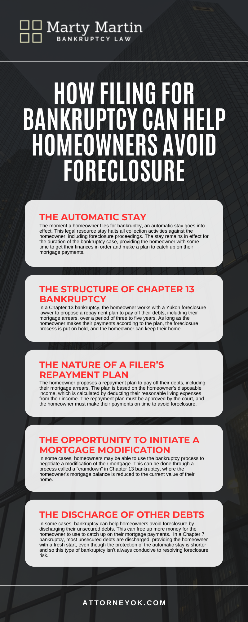 How Filing For Bankruptcy Can Help Homeowners Avoid Foreclosure Infographic